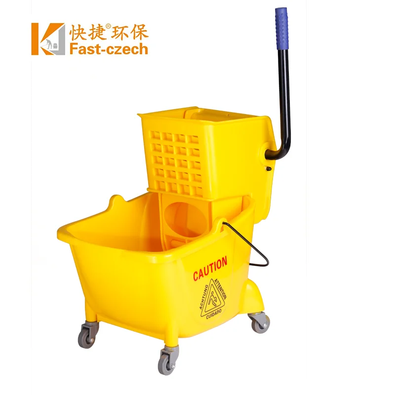 Fast-czech AF08079 plastic hotel workshop housekeeping hospital airport cleaning folded hand mop wringer trolley