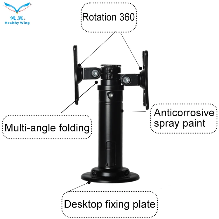Height Adjustable Other Computer Accessories Aluminum Alloy Laptop Holder Stand And Lcd 2 Monitor Arm