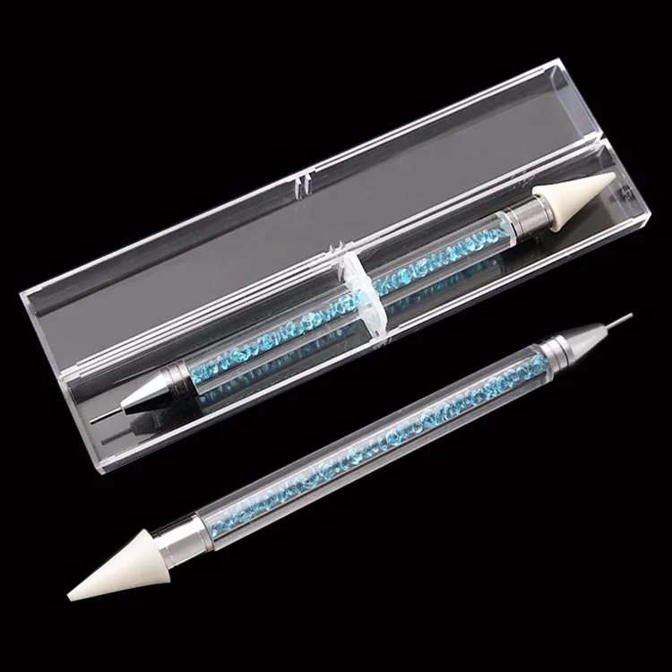 Top sale nail dotting gold rhinestone picker manicure tool nail art acrylic hand wax multifunction diamond nail dot