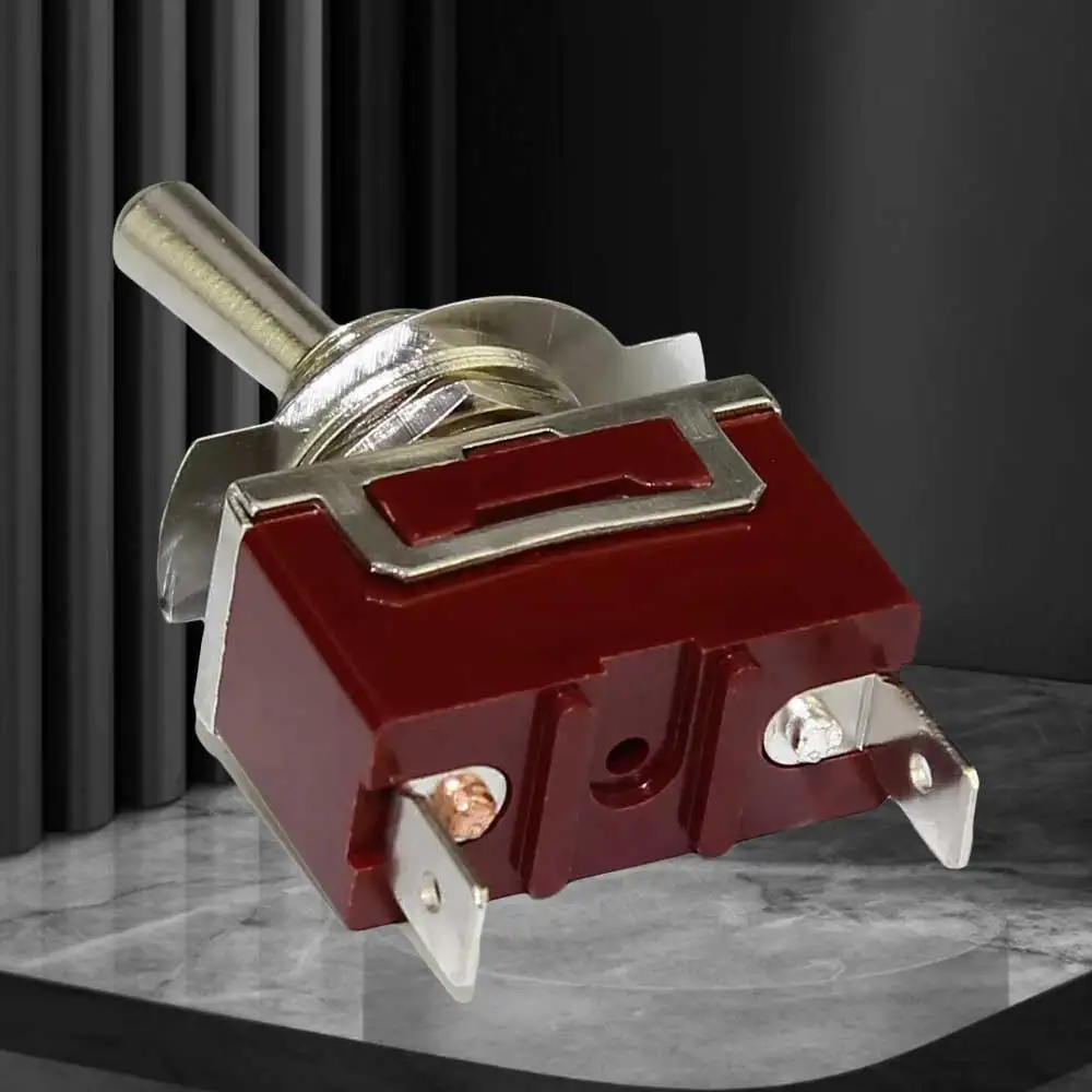 OSWELL Miniature Toggle Switch SPST 2 Pin Screw Terminal Self-Locking Type C511B Double Pole 15A 250V 12mm Mounting Hole Size