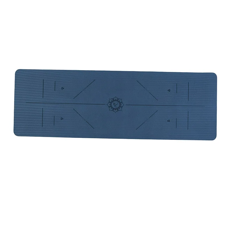 Eco Friendly Organic Blue TPE OEM Yoga Mat 6mm Anti Slip Non-slip Double Layer Tpe Yoga Mat