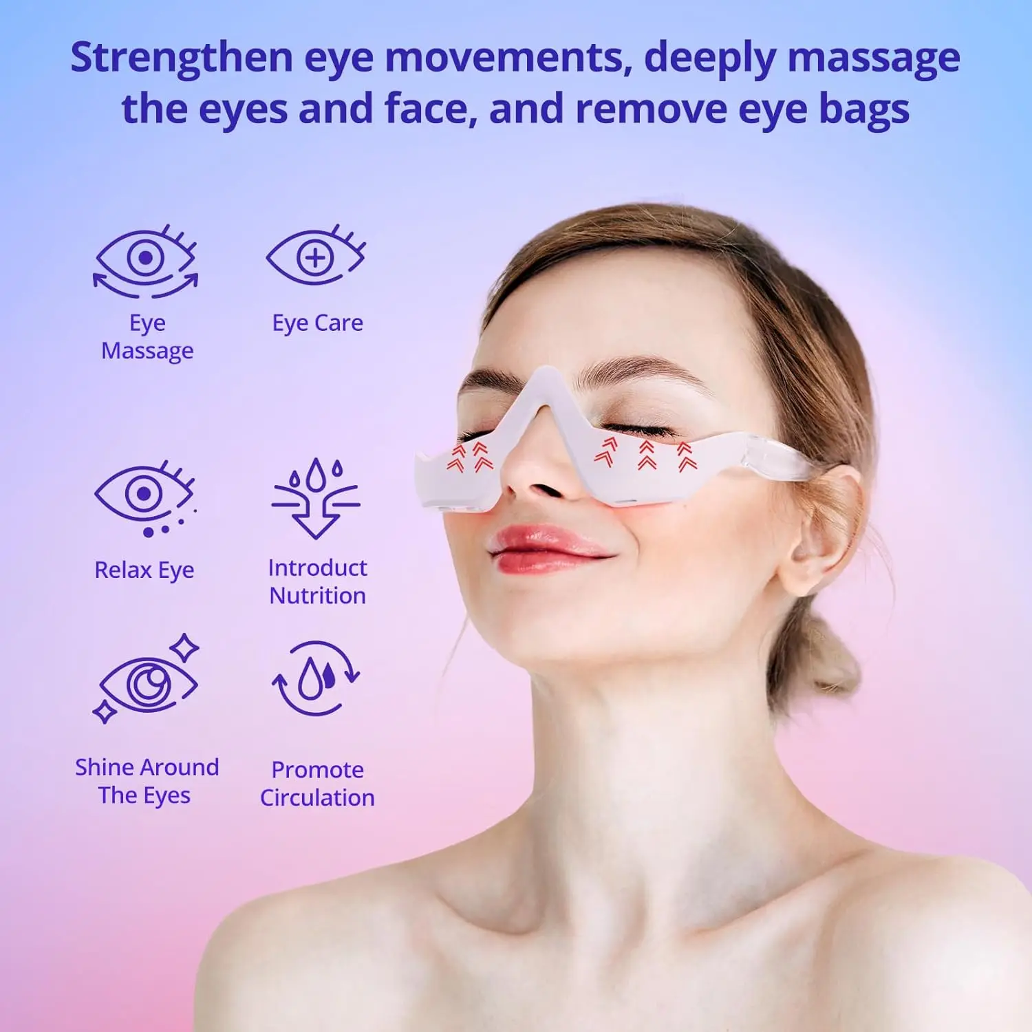 Electric Microcurrent Eye Massager Wrinkle Red Light Therapy Face Lifting Beauty Equipment Eye Massager For Dark Circles