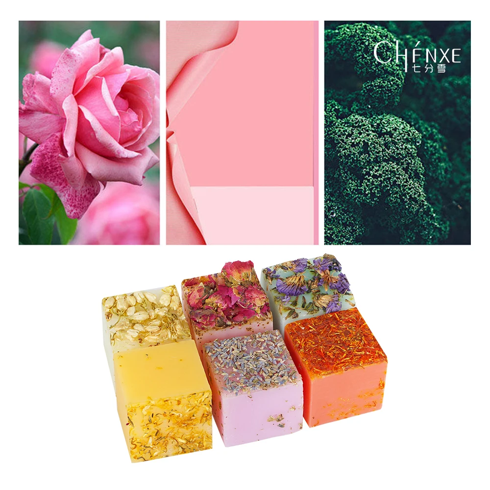 Private label organic acne soap making lavender roses dried flowers bath