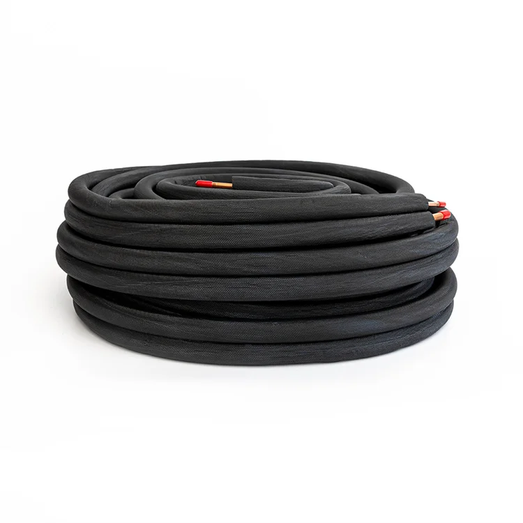 Australia Market Black PE 20m 30m Fire Rated Insulated Copper Pipe Pair Coil for Air Conditioning