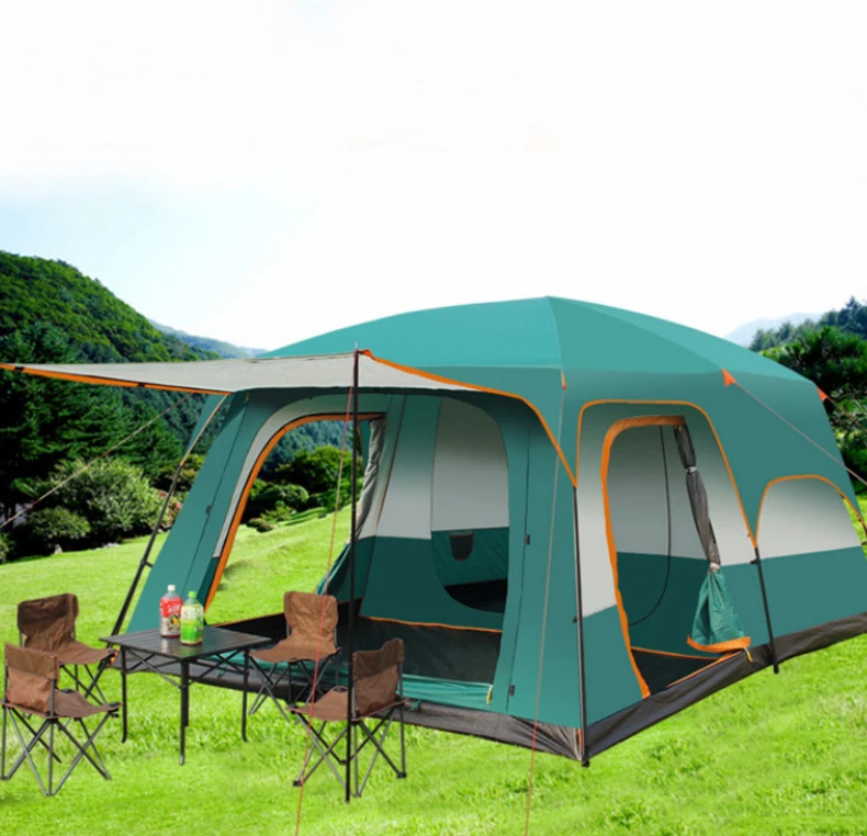 Big capacity family tent house camping tent 9/12 persons outdoor  waterproof outdoor family tent with competitive price