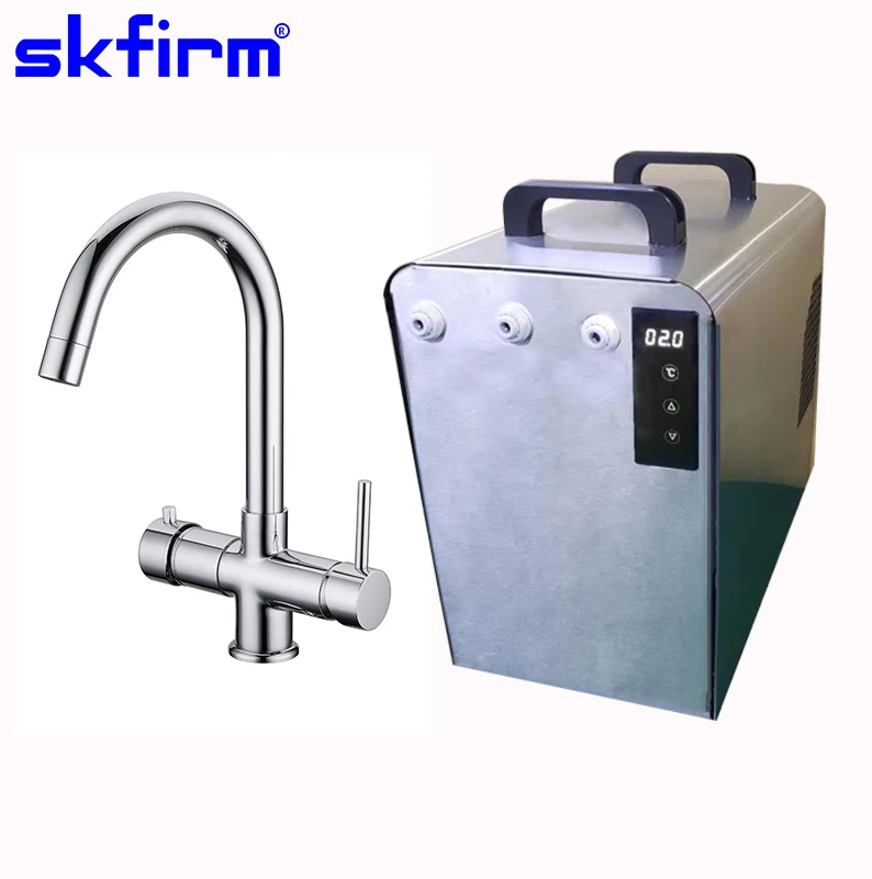 Under sink commercial stainless steel 20L sparkling water chiller dispenser with 5 way faucet
