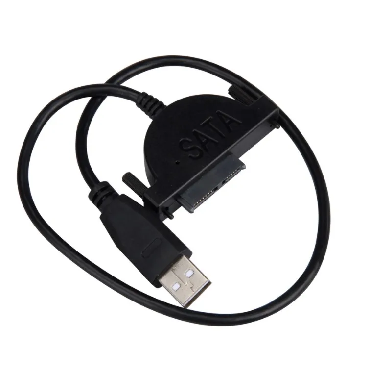 Hot Selling High Speed Black Data 2.5 Inch SSD HDD Hard Disk SATA to USB Cable SATA 7+6Pin USB 2.0 Sata Cable