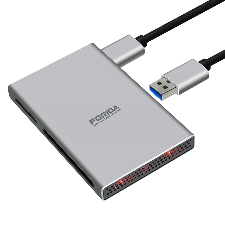 Считыватель карт из алюминиевого сплава USB 3,0 все в одном кардридер