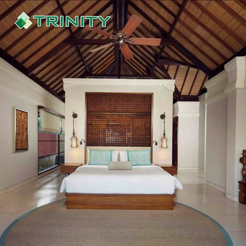 Custom Made 5 Star Modern Tropical Wooden Resort Beach Hotel Bedroom Furniture Set
