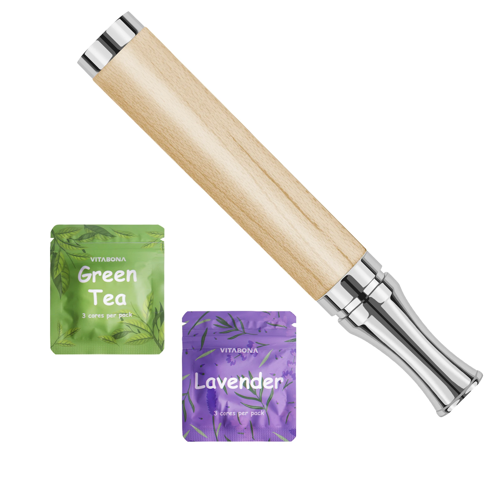 Wooden Personal Best Gifts Chamomile Cigarettes Vapoinhaler Anxiety Nasal Stick Breathe Nose Stick Essential Oil Diffuser