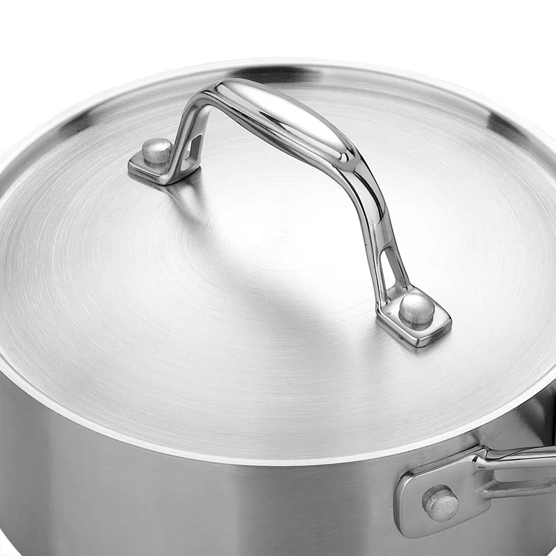 SHUNFA 10 Pcs Cookware Sets Non-stick Cookware Sets Thermometer Tri-ply Stainless Steel Eco-friendly  Metal