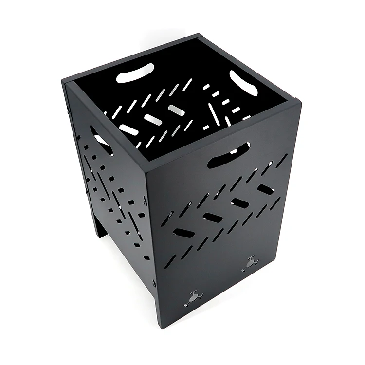  Подгонянный напольный сад Костровая чаша портативный кемпинговый Отопление дровяной печи квадратный HR-HK-003