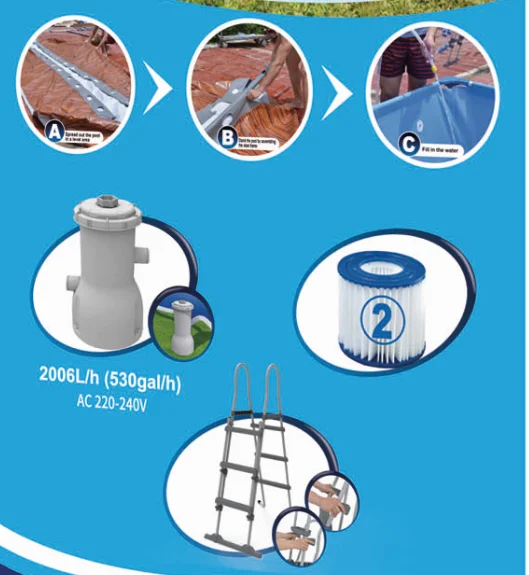Jilong Avenli 17726 13ft каркас для бассейна прямоугольная стальная портативный быстрая доставка Размер 4*2*99