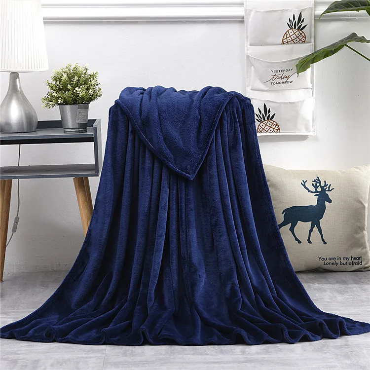 Ready To Ship Top Seller Warm and comfortable portable travel Navy Blanket