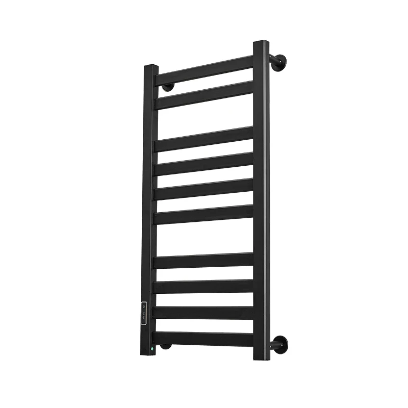 Waterproof Matte Black Bathroom Aluminium Wall Mounted Smart High Quality Wholesaler Price Rack Electric Dryer Heated Towel Rail