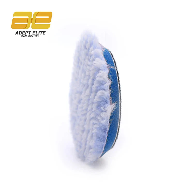 5 inch Light Blue Color 100% Wool Material Auto Polishing Buffing Wool Pads For Car Detailing