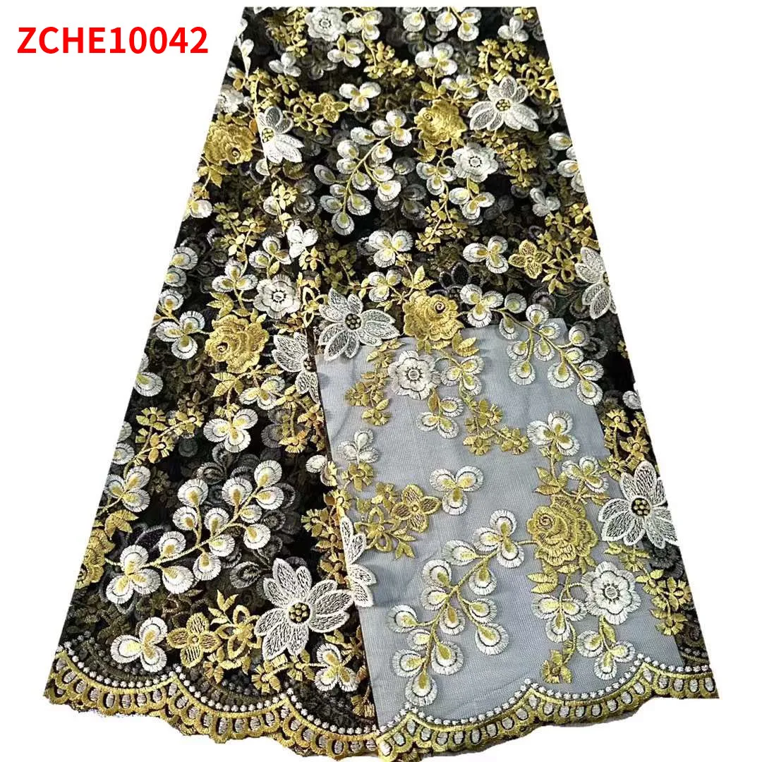 Mesh embroidered tulle for two-tone embroidery applique garments fabric