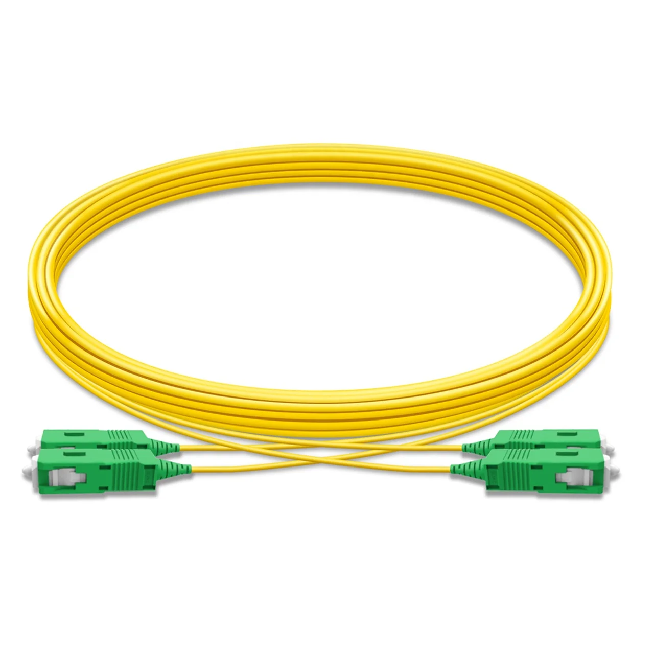 Manufacturer Whole Sale SC/APC-SC/APC SM MM Duplex Fiber Jumper Yellow Jacket Different Meters LSZH Fiber Optical Patch Cord