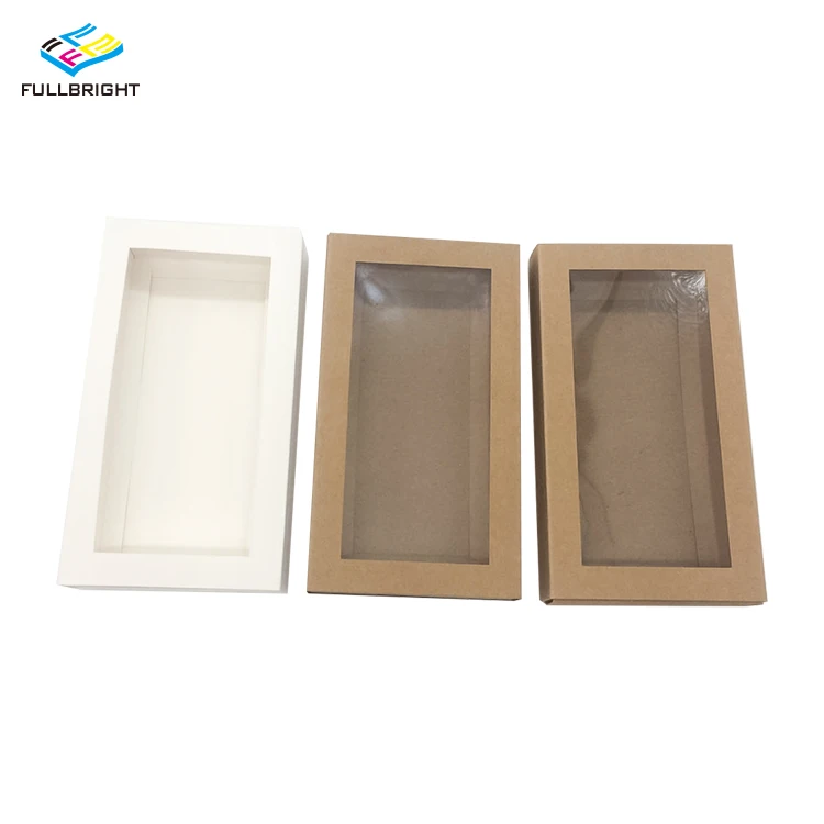 Custom Clear Window Box Biodegradable Kraft Paper Tea Bag Gift Packaging Paper Box with Clear Window