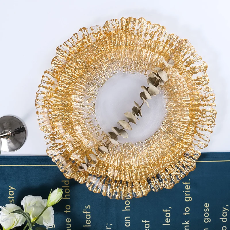 Factory Supplier New Brand Golden Charger Plate Golden Snowflake Charger Plate