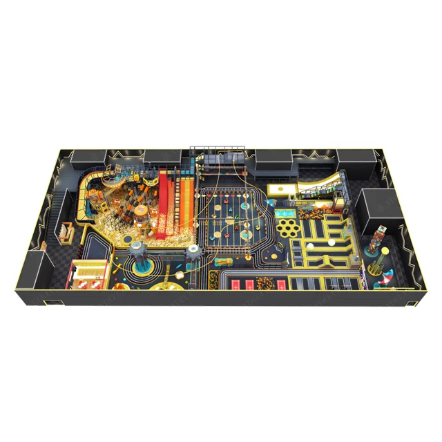 Turn Key Indoor Trampoline Soft Play Park Center Big Area Children Jumping Dodge Bal Wipe-Out Speed Slide Playground Equipment