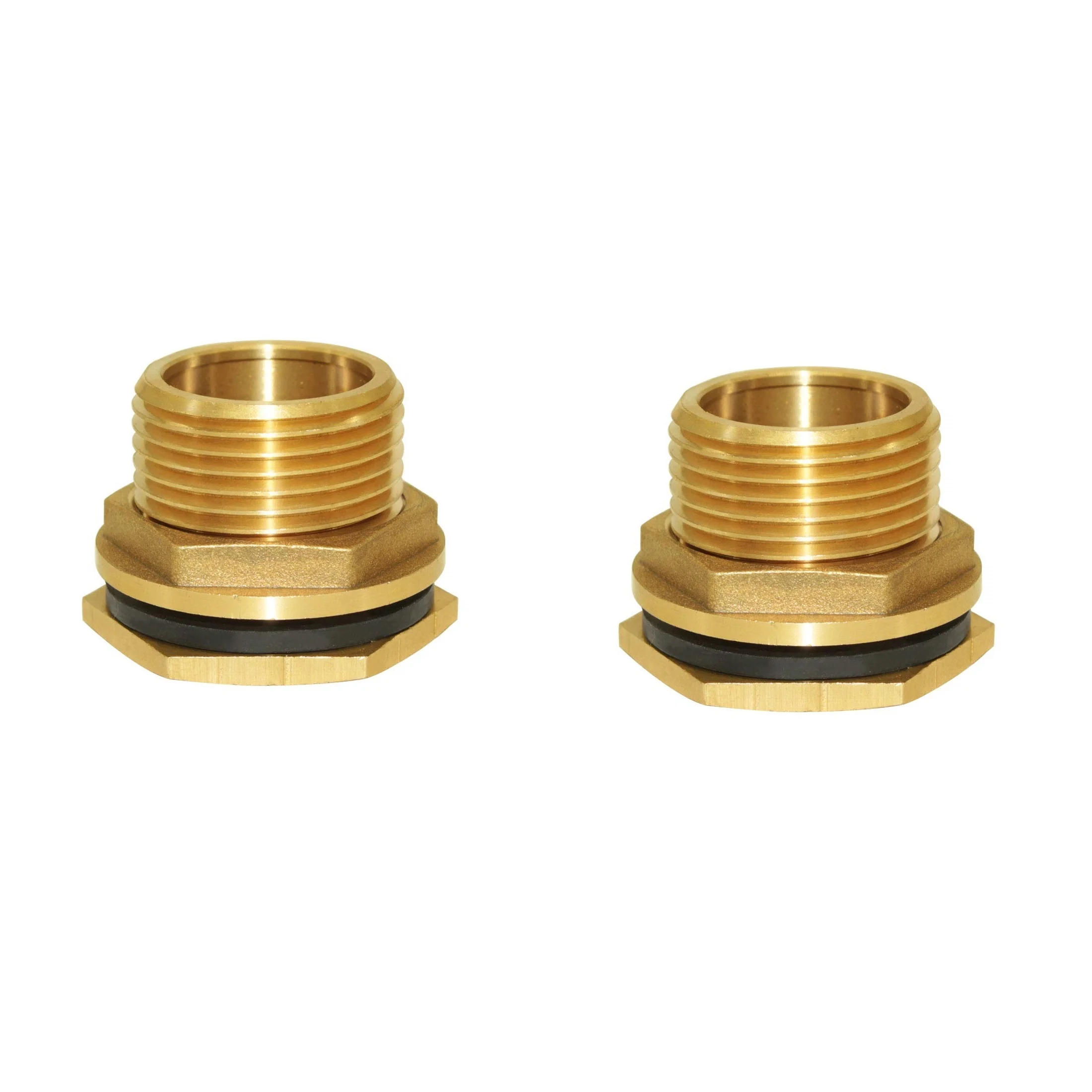 Brass Bulkhead Fitting No Female Water Tank Connector Threaded with Rubber Ring