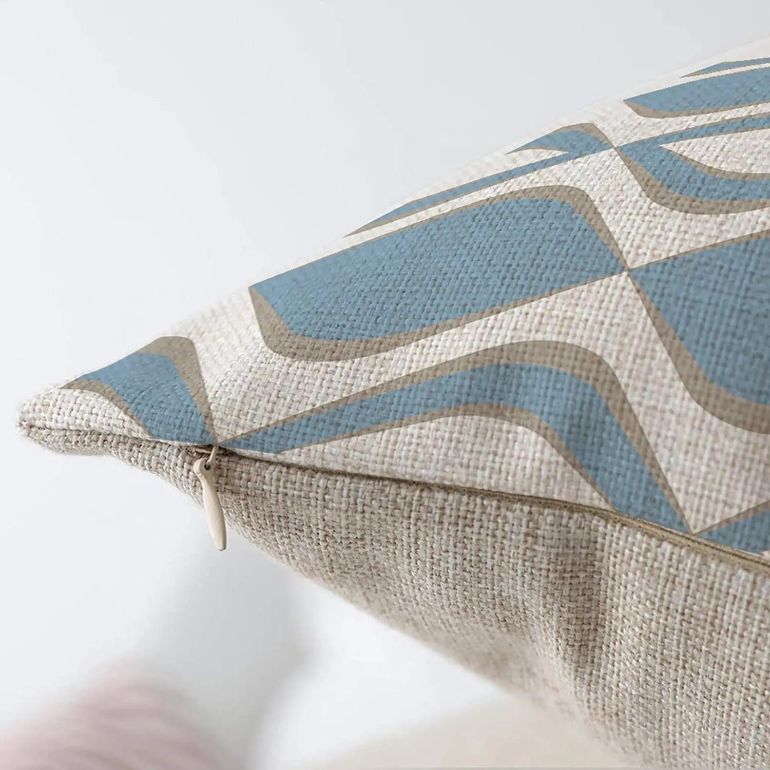 Wholesale Blue Modern Geometric Soft Linen Throw Pillow Covers For Living Room Home Decor