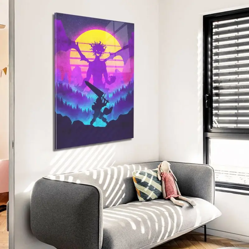 Japanese anime acrylic arts neon print posters anime art painting decor paintings and wall arts