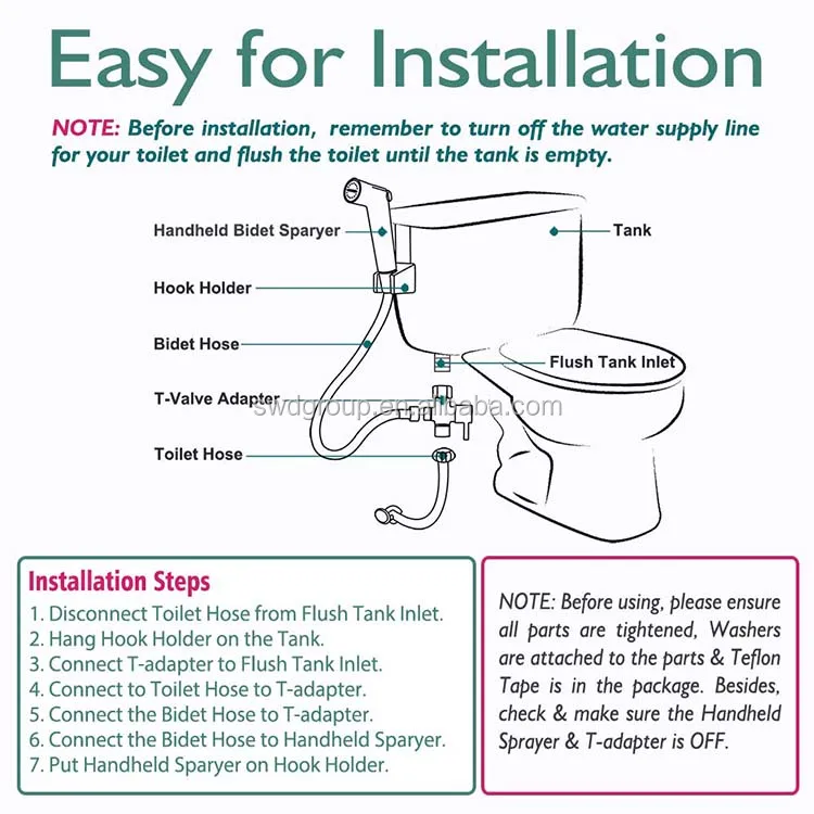 Swd  Bidet Sprayer Water Sprayer Head Sus Stainless Steel Hand Held Muslim Shower 304 Shattaf