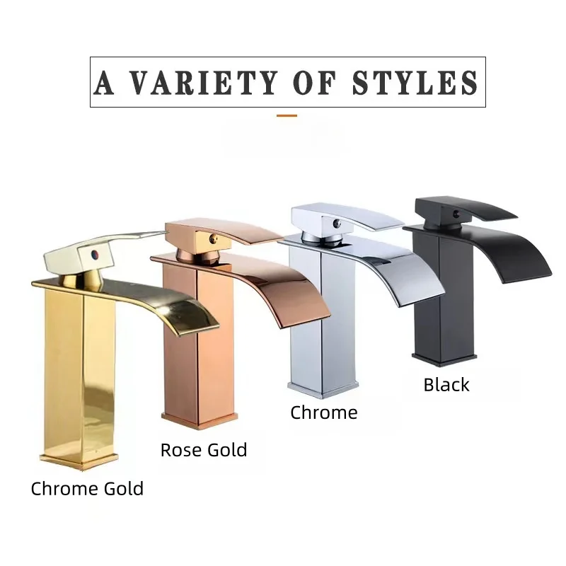 Nordic Style Modern Chrome Gold Waterfall Basin Faucet Cabinet Torneira Banheiro Hot And Cold Water Washbasin Bathroom Faucet