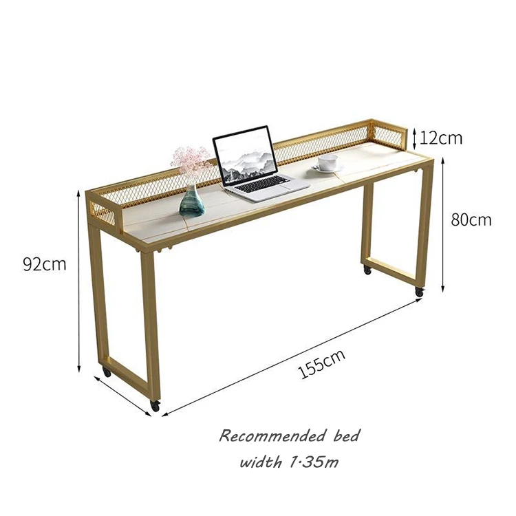 Lazy Mobile Overbed Table Long Laptop Cart Overbed Table Laptop Desk Gaming Table Computer Desk