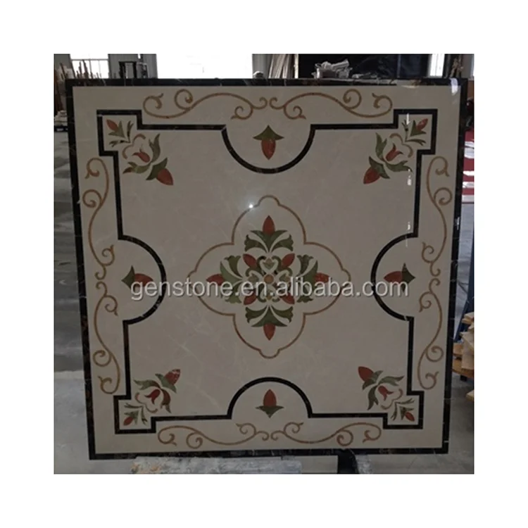 Decorative Floor Tile Marble Waterjet Medallion Mosaic Slab