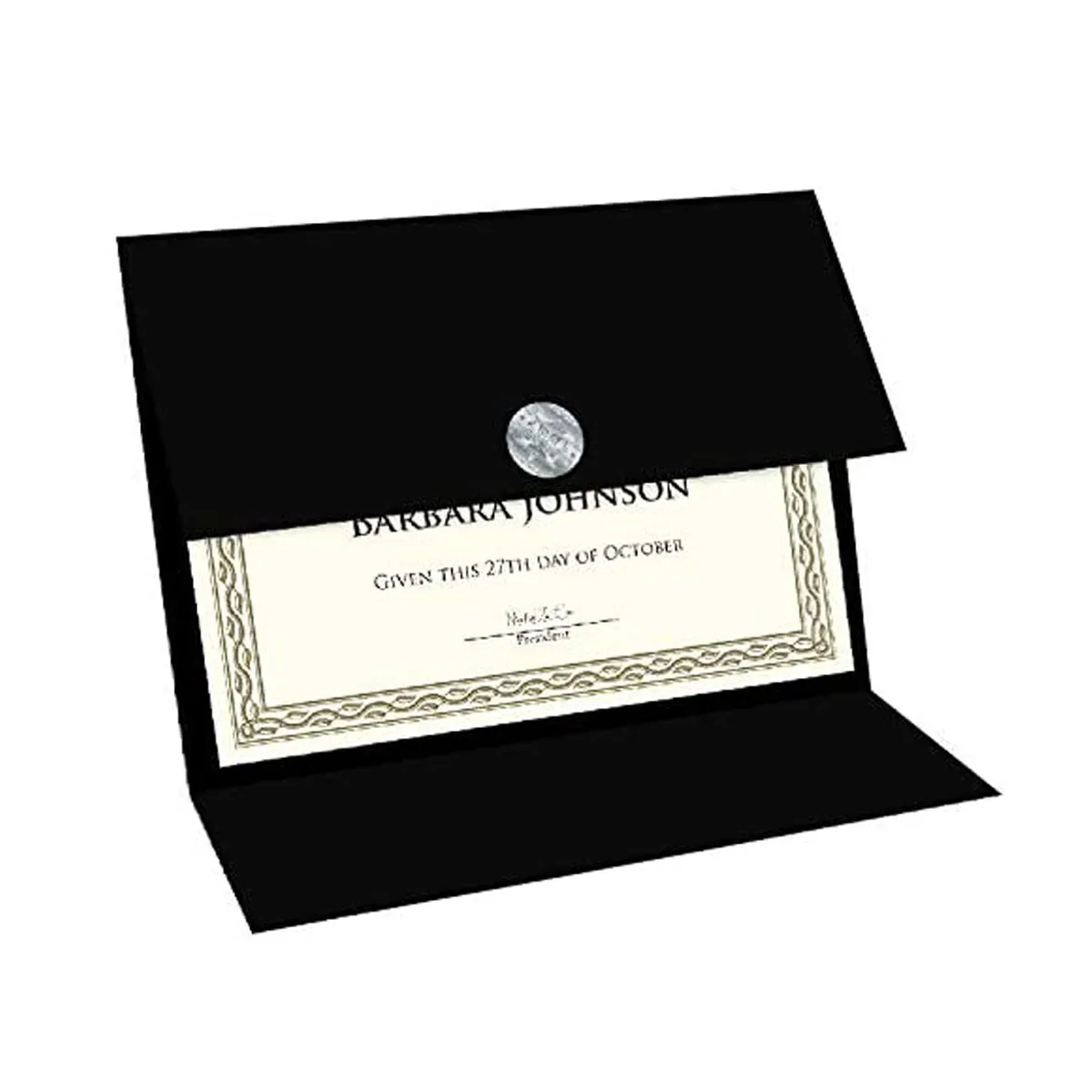 2024 product Black with Gold Foil Detail Fits 8.5x 11Documents 30pcs/box Paper Certificate Holder