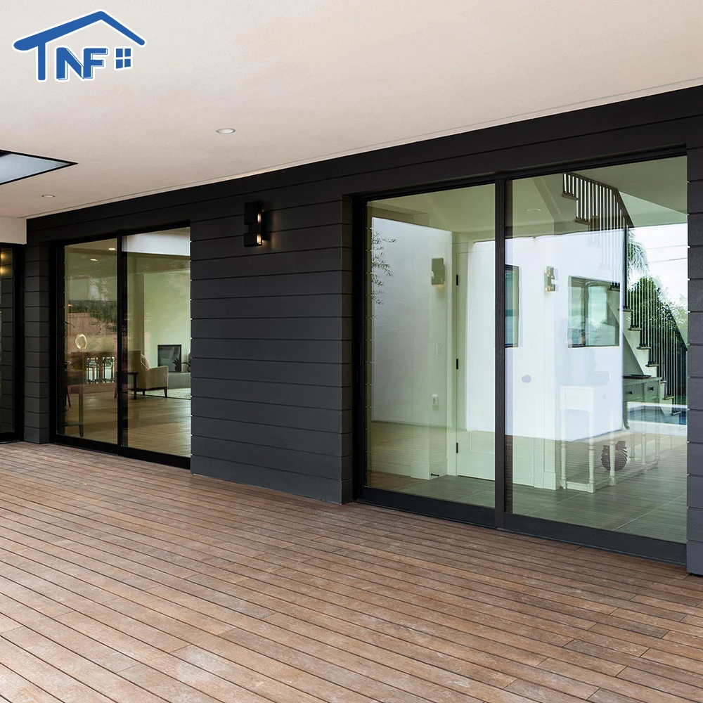 Fashionable Factory wholesale Heavy Duty Waterproof Noiseless Patio Backyard Customized Aluminum Glass Sliding Door