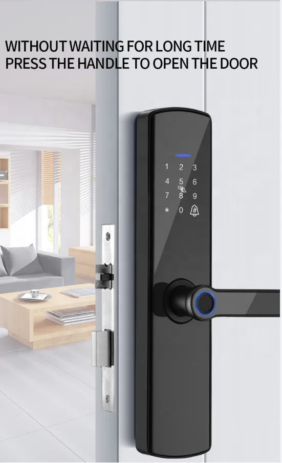 OEM /ODM Manufacturer APP Biometric fingerprint handle smart door lock tuya