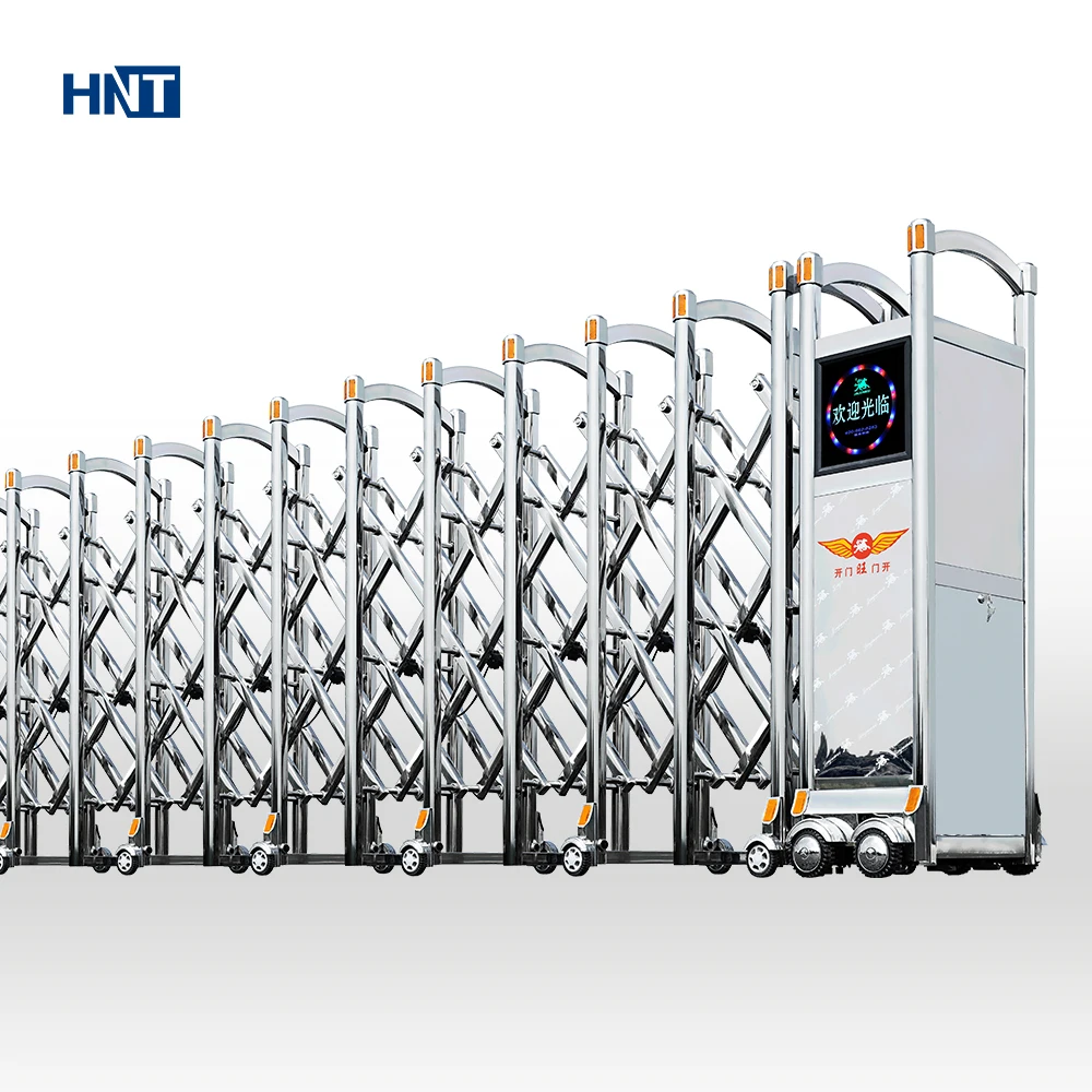 HNT расширяемые школьные охранные электрические барьерные ворота из нержавеющей стали складные телескопические подъездные раздвижные