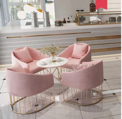 Leisure Nordic Sales Office Negotiating Tables And Chairs Combination Tea Shop Cafe Lounge Reception Sofa