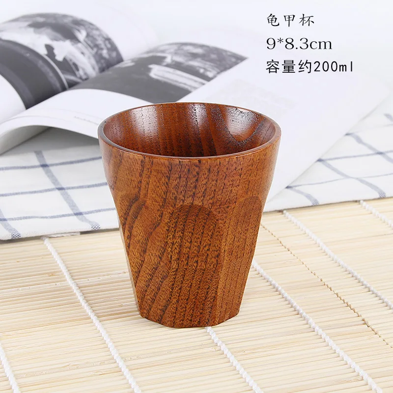 Handmade Natural Coffee Beer Mug Cute Natural Solid Personalized Small Chinese Tea Wooden Cup
