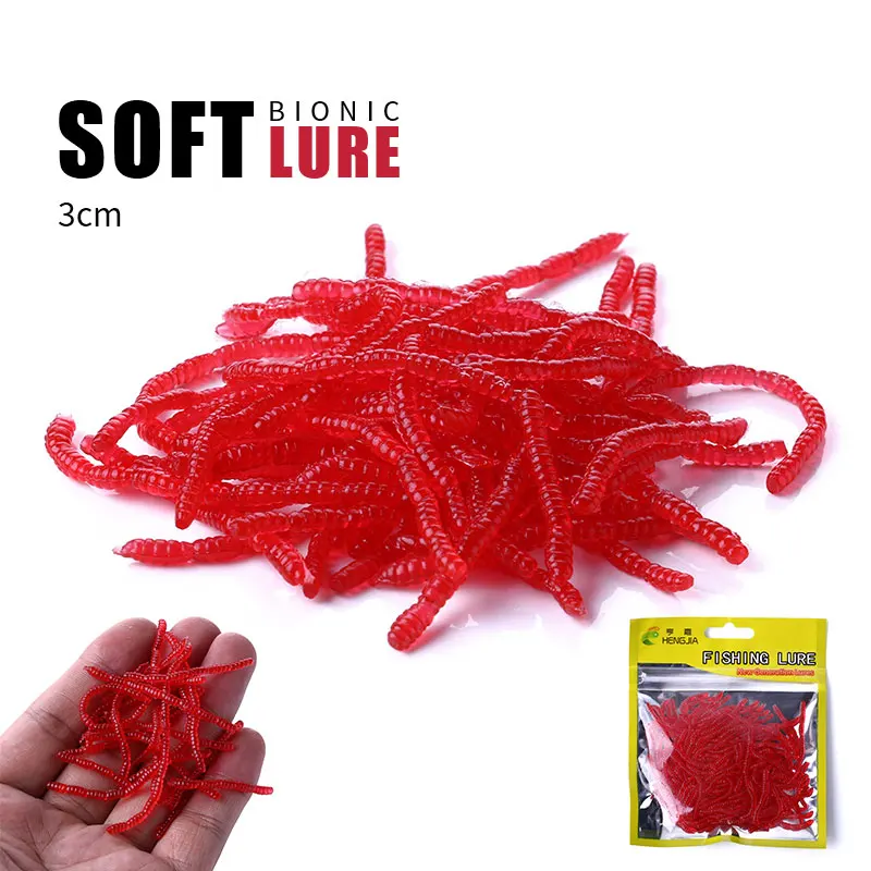 3cm 20g Red Soft Lures Simulation Earthworm red Worms Artificial Fishing Lures