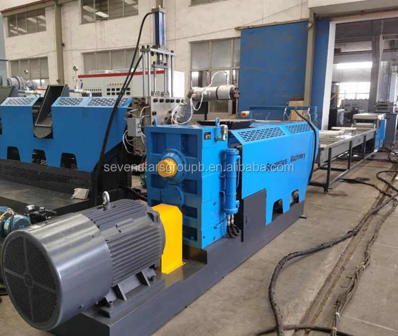 Waste Plastic PP PE PS Recycling Granulation Machine / Double Stage Pelletizing Line