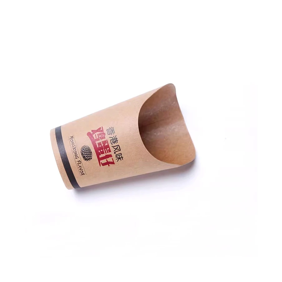 Easy To Use Disposable Hot Barbecue Chips And Nuggets Cup Water and Oil Proof French Fries Kraft Paper Cups