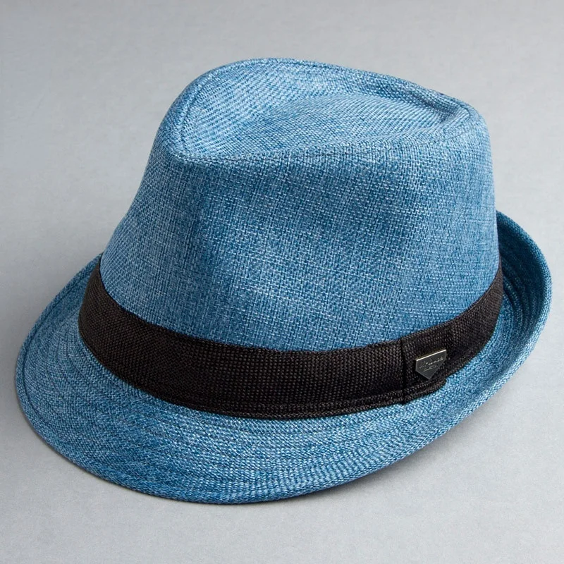 Chinese fashionable straw promotional woven summer formal vintage jazz western fedora straw caps and hats for men summer