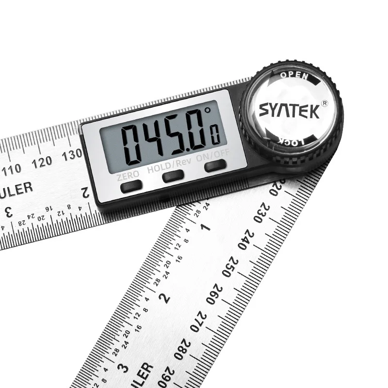 360 2 in 1 Stainless Steel Electronic Digital Display Angle Ruler Protractor Woodworking Tool Angle Ruler Measuring Instrument