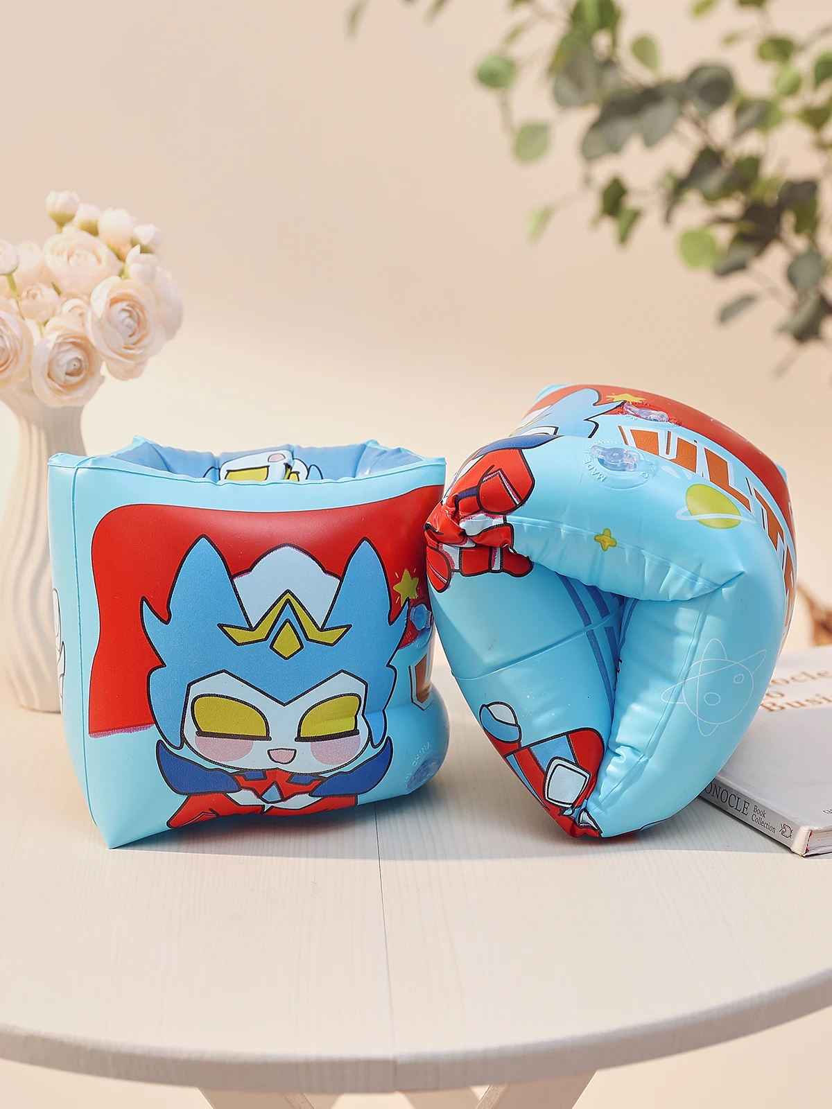 Inflatable Floating Sleeve Kids Adults Cartoon Print PVC Double Layers Air Bag Swimming Arm Band Ring