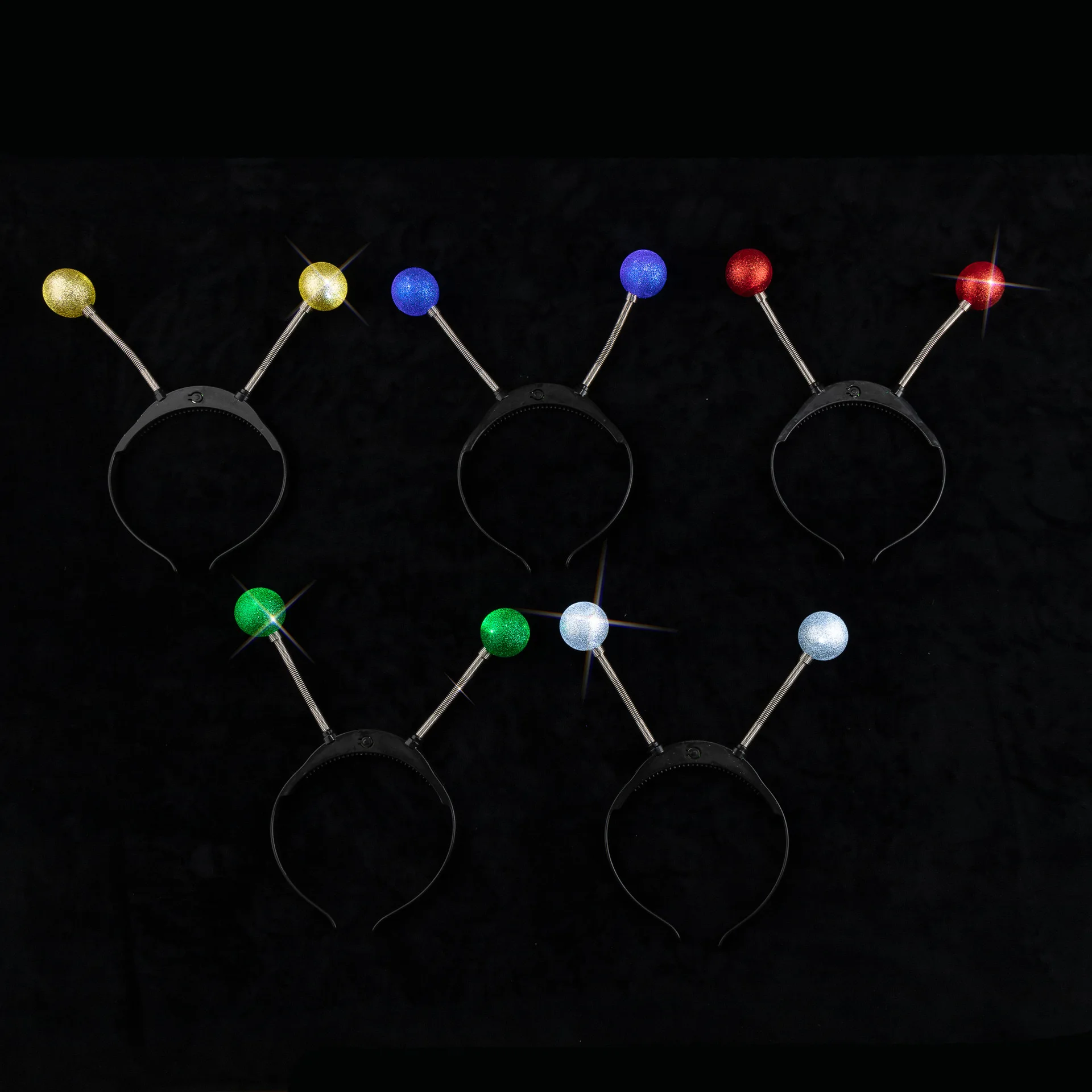 Halloween Party Alien Shiny Silver Ball Space Martian Antenna Headband  Glow Funny Parties Alien Cosplay Costume Accessory