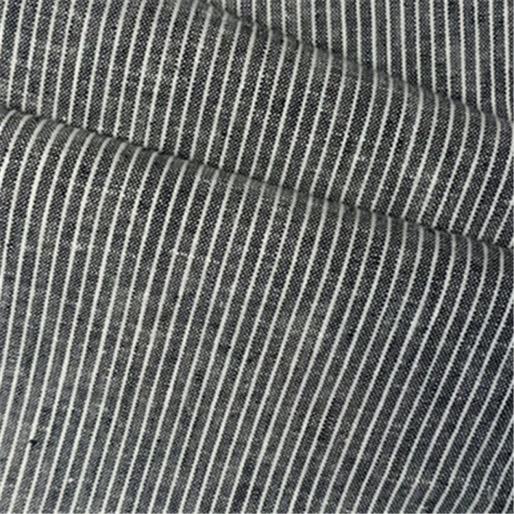 
Linen Cotton Fabric 100% Flax Embroidery Organic Woven YARN DYED Stripe Roll Packing OEKO-TEX STANDARD 100 2000 Meters 120GSM 