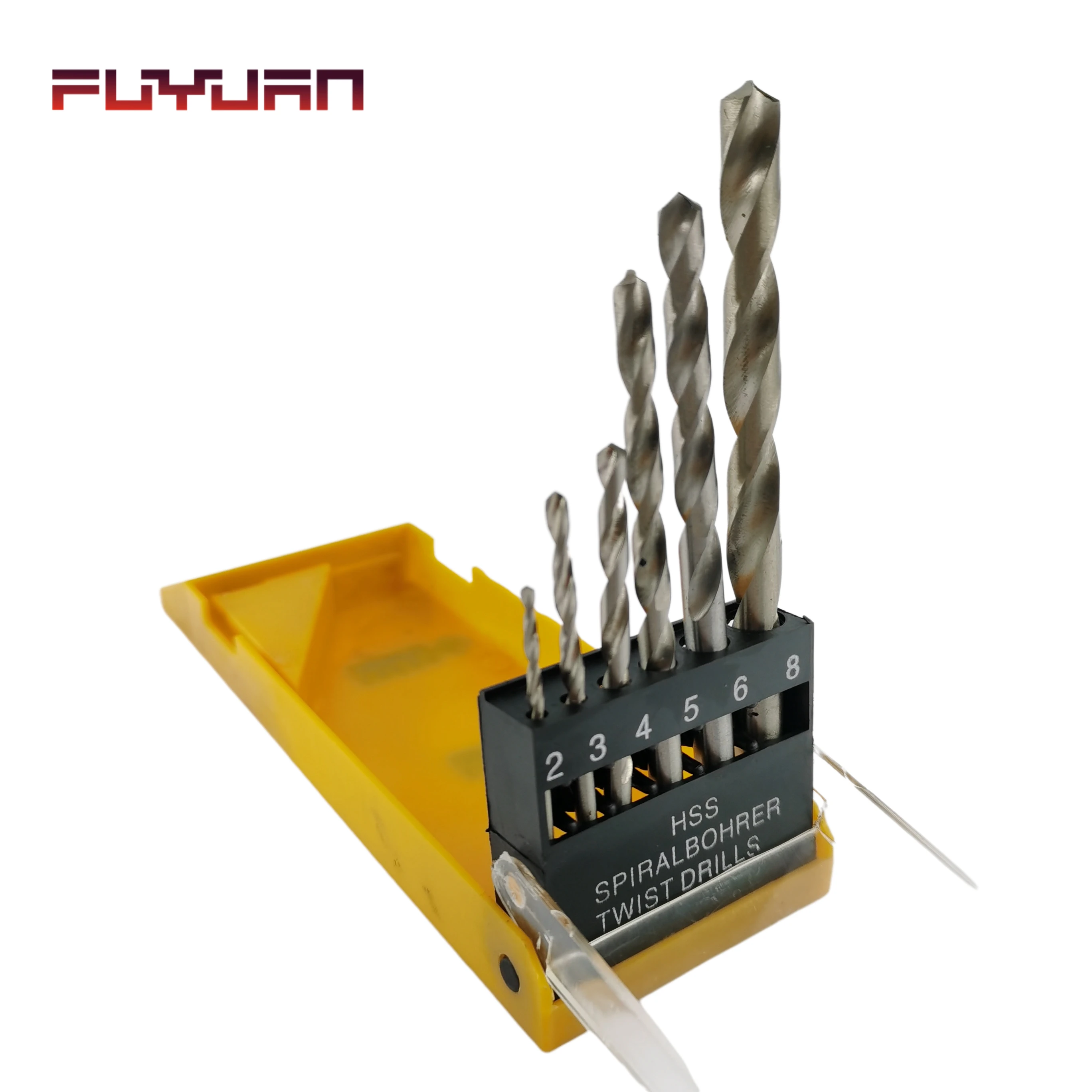 FLYJAN High Speed Steel 2-8mm Din338 HSS Twist Drill Bit for Stainless Steel and Hard Metal Steel Drilling