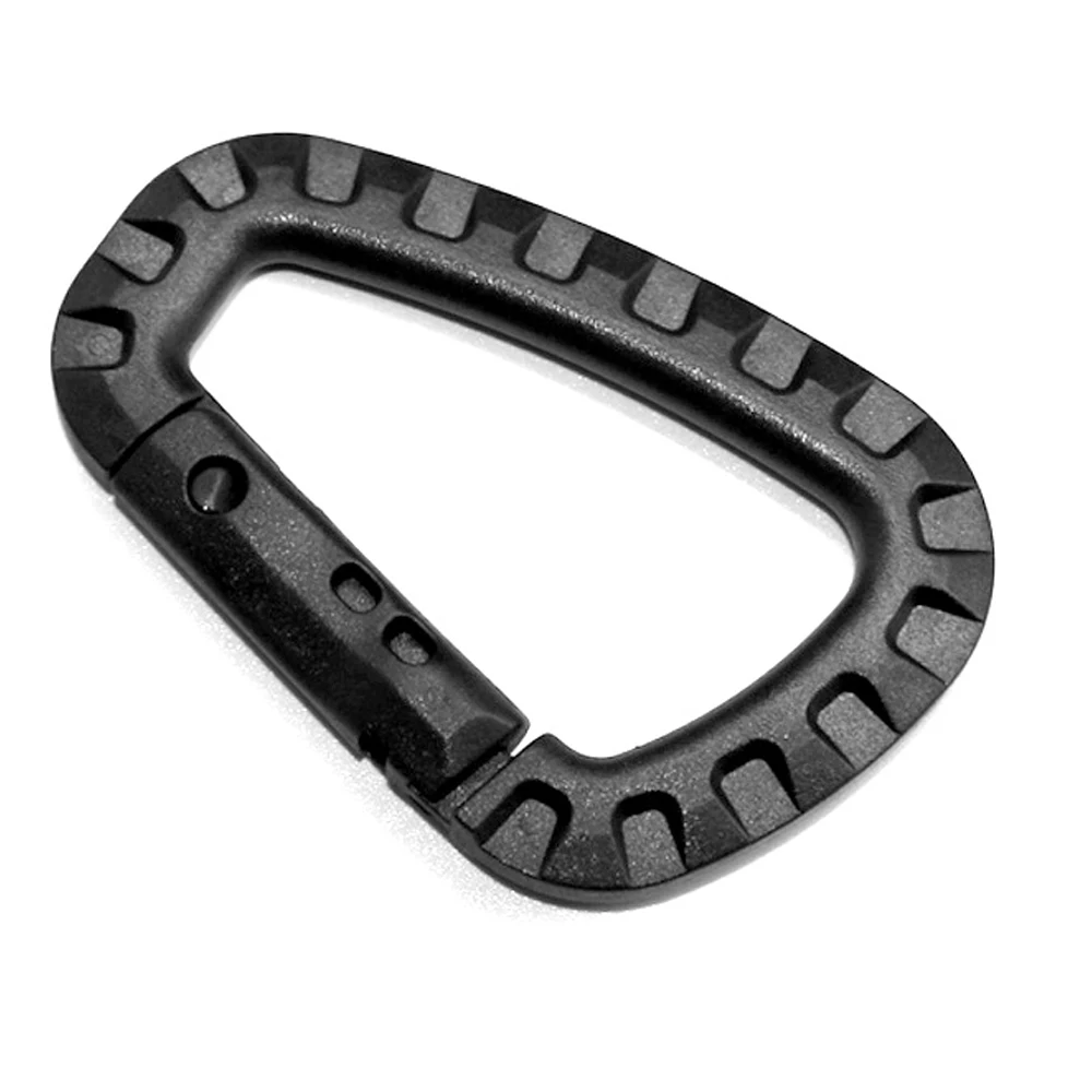 D Shape Mountaineering Buckle Snap Clip Plastic Steel Climbing Carabiner Hanging Keychain Hook Fit Outdoor