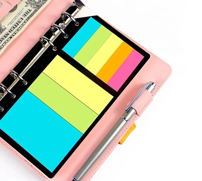 Beauty Custom Loose-leaf Binder Spiral Wire Notebook Printing Memo Pad Type It Posted Sticky Notes Notepad Set
