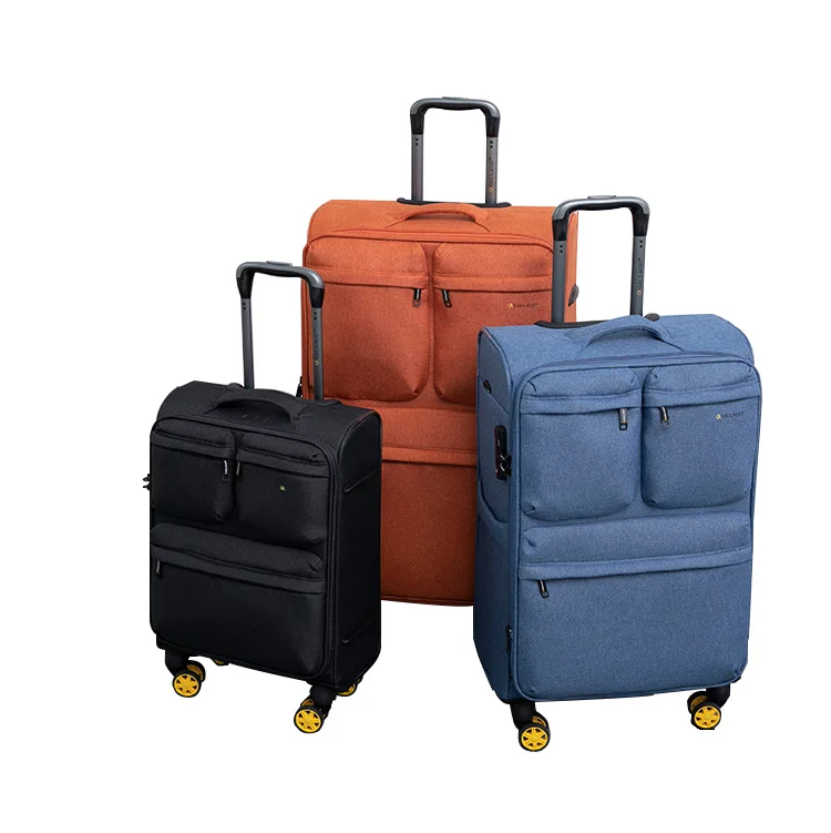 YX16817 Customization Oxford Canvas Fabric for Luggage Trolley Luggage Suitcase outdoor Travel Zipper Baggagge Valise with Wheel